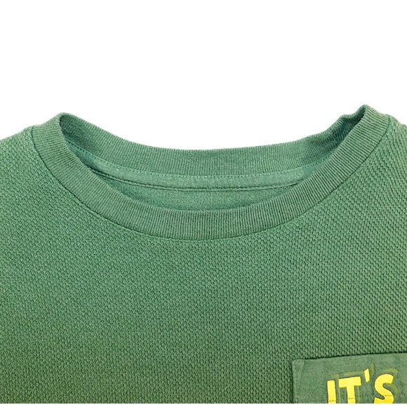 Thereabouts Kids Long Sleeve Waffle Knit Shirt Green M (10/12) “It’s All Good” - Picture 3 of 10